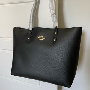 Coach Lth Town Tote, NWT black leather